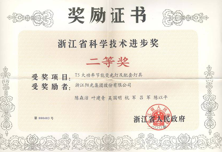 Second Prize for Scientific Progress in Zhejiang Province